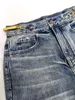 Jeans pour femmes décoration de chaîne de métal pour femmes hautes taille nostalgique bleu denim jean automne