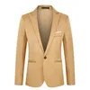 Herren Simple Slim Fit Blazers One Button Solid Business Suits Hochzeitsfeier Langarm Soft hochwertige Freizeitmäntel 240430