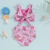 Swimwear Focusnorm 04y Toddler Kids Girl's Summer Bikini Set Cartoon Boothat Imprime Sans manche