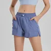 Sportshorts voor vrouwen in zomer basketbal snel drogen Running Running Fitness Pants Hoge taille heup tillen nep tweedelige yoga shorts 2024 nieuw model