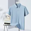 Herren Polos Großer Sommer 2024 Polo Solid Color Casual Business Revers Halbärmel