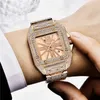 Luxury-bracelet Regarder Diamond Watch Gold Silver Men Hip Hop avec des cadeaux de bijoux cass