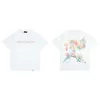 Trendy reprezentatywna marka Letter Color Difrowe drukowane męskie i kobiety czyste bawełniane podwójne przędzenie T-shirt krótkie rękawy