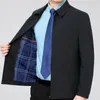 Męskie kurtki męskie płaszcz stylowy kurtka biznesowa z klapami z zamkiem zamkiem wąsła dopasowana solidna kolor dla swobodnego zużycia modnego