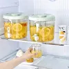 Water Bottles 4L Cold Kettle Refrigerator With Faucet Household Lemonade Bottle Drinkware Container For Kitchen Cool Bucket