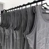 Erkek Tişörtleri Yaz Yeni Erkek Spor Moda Markası Retro Yelek Strt İşlemeli Mektup 33 Baskılı Basketbol Yavaş Yuvarlak Yelek M-3XL T240506