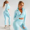 Seamless Women Yoga Sets Female Sport Gym Suits Wear Running Clothes Fitness Suit Long Sleeve Clothing 240425