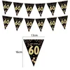 Banner Flags 18 30 40 50 60 Year Happy Birthday Banner Streamer For Party Backdrops Decoration Adult Birthday Anniversaire 30age Black Flags