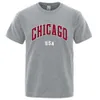T-shirts masculins Chicago USA City T-shirts for Men Strt Lettre imprimer les femmes en coton t-shirts de mode