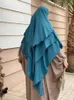 3 couches khimar pour femmes crêpe en mousseline de soie