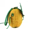 Сумки на плече 2024 Bucolic Style Fruit Woven Scods Bading Bacd Creativity Pineapple Battan Beachbags для женщин