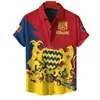 Herren lässige Hemden Chad Flag Map 3D Print Shirts für Männer Kleidung Casual Hawaiian Shirt Nationales Emblem Lteel Bluse Mantel Kurzer Slve Tops Y240506