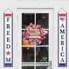 Decorative Flowers Americana Home Decoration Patriotic Independence Day Wreath Decorations Blue White Star Striped Pattern Bowknot Door 4th