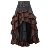 Spódnice 2024 Damska sukienka steampunk wiktoriańska średniowieczna potargana satynowa koronkowa wykończona gotycka kobiety gorsetowe spódnica piracka kostiumy.
