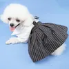 Köpek giyim şeritli evcil elbise İngiliz tarzı prenses elbiseler moda köpek yavrusu bow düğümü evrensel chihuahua yorklar etekler s-x