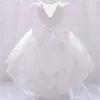 Kleider Kleinkind Bogen nachdenken Mädchen Party Kleid Kind 1. Geburtstag Neugeborene Taufe Hochzeit weiße Prinzessin Kleid Erstes Kommunion Kostüm