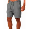 Męskie spodenki KB 2022 Nowe męskie bawełniane szorty lniane spodnie męskie letnie oddychanie stały kolor lniany spodnie fitness streetwear s-4xll2405