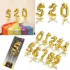 3pcs Bougies Creative Cake Topper Gold Number Cake Decor 1 2 3 Birthday Cupcake Decor Joyeux anniversaire Kids Garz