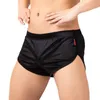 Mens Sexiga pyjamas boxer shorts slät siden underkläder män sover bottnar hemkläder lounge manliga trosor boxare y240419