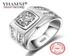 Yamni Original Solid 925 Серебряные кольца для мужчин Sona 1 Carat Diamant Congagement Ring