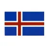 Banner vlaggen IJsland Nationaal Vlag Polyester Rode Kruis IJsland Blauw IJslandse vlagbanner 90x150cm Polyester