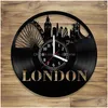 Duvar Saatleri Londra Siyah Ev Dekoru Asma Olağandışı Yaratıcı Kayıt Sakatı Çalar Saat Yuvarlak Dekorasyon Salon Bırakma Bahçesi DHXE0