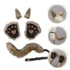 Gants Fox Costume Set Fox Ears Tail Paw Gants Animal Fancy Costume Kit Accessoires pour adultes Cosplames de cosplay Halloween