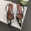 Dress Shoes 2024 New Spring Women Pumps Buckle Designer Slingbacks Sandal Elegant Pointed Toe Ladies Mules Slides Tacons Mujer