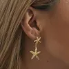 Boucles d'oreilles en pendaison rétro de mode étoile de mer pour femmes conception de niche de créneaux polyvalents