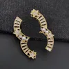 Luxury 18k Gold-Plated Brooch Brand Designer Designs Brooches For The Charming Girl To Be Honest High-Quality Jewelry Inlaid Brooch Box Birthday Party