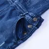 Heren jeans 2020 populaire heren gescheurde jeans jumpsuit Hallo straat noodlijdende denim slabib cover heren jeans schorsing broek heren jumpsuitl2405