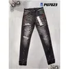Jeans jeans pantaloni in jeans ginocchiera di dimensioni dritte 28-40 motocicletta alla moda di alta gamma di qualità di alta gamma designer viola jean Men women hole otaq1