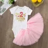 Kleider zum ersten Geburtstag Baby Girl Birthday Party Kleid süße rosa Tutu -Kuchen Kleider + Strampler Outfits Kleinkind Girls Sommerkleidung Jumpsuit