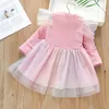 Robes de fille robe fille robe princesse robe paillette costume de fête de fête mode tenue d'anniversaire en dentelle