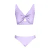 Bikini de maillot de bain pour femmes Hollow out Set Two Piece Couleur de couleur avec soutien-gorge sans maillot de bain en acier deux pièces