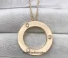 Cartre High End smyckringar för kvinnors nya V -guldspännehalsband pläterade 18K Diamond Round Necklace Collar Chain Original 1: 1 med riktig logotyp och låda