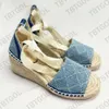 Tasarımcılar Kadın Kama Platformu Sandalet Espadrille Ayakkabı Gerçek Deri Ayak Bileği Dantel Up Matelasse Espadrille Ladies Yüksek Topuk Boyutu 35-41 Kutu 037