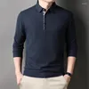 Herren Polos Fashion T-Shirt Business Casual Solid Polo komfortabler Baumwolltop British Style
