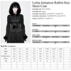 Frauenjacken Punk Rave Lolita Stil Imitation weiche Damen Kapuze Cosplay Goth Frauen leicht hornförmige Manschette Kurzmantel