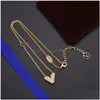 Colliers pendentifs Designer Gold Color Collier Femmes V Lettres Femme Pendants Perles Chaînes Jewleery CHD23082521 Capsboys Drop D Dhqsy