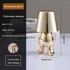 Table Lamps 2PCS Italy Little Golden Man Lamp Touch Switch LED Night Light Coffee Shop Bar Bedroom Decor Reading Mother's Day