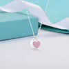 Luxury Tiifeniy Designer Pendant Colliers New Email avec Diamond Heart Double Collier Fomen Copled Plated Silver Steel Stacked Simple 011