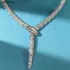 Подвесные ожерелья Chokers Классическая мода полная циркон бриллиантовый камень широкий или N змея в форме ожерелья в форме змеи Женщины роскошные дизайнерские ювелирные украшения 231129