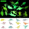 Altri giocattoli 12/16 pezzi di luminosi Dinosauro Dinosauro luminoso Dinosauro Mini Boy Cake Decorazione per bambini Modell240502