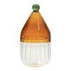 Storage Bottles Glass Candy Dish With Lid Buffet Jar Cookie For Nuts