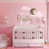 Aufkleber benutzerdefinierter Name Initial Mondwolken Kindergarten Wandtaste für Babyzimmer Dekorationen Wandtaste Aufkleber Kinderschlafzimmer Z424