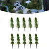 Fleurs décoratives 10pcs 9cm Plastic Pine Trees Park Train Railroad Scèmes de paysage de paysage 1: 100-1: 150 Artificiel Miniature Model Street