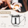 Cafetière 3/7 oz en acier inoxydable crème à expresso tasse de lait latte tasse d'art de latte pour le restaurant barista cadeau de barista