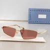 Designer 2024 Trendy Marke Sonnenbrille G0537s Frauen Sonnenbrille mit hochwertigem Metallrahmen GDZ6