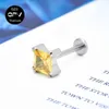 Arts du corps 1 / 6pcs G23 Titanium Square Grand zircon oreille étal